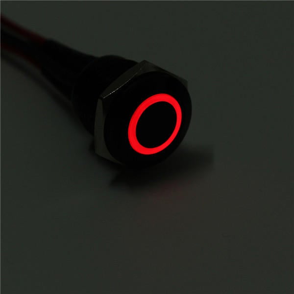 12V 16mm LED Metal Push Button Panel Momentary Switch Red/Blue/Green/Yellow/White