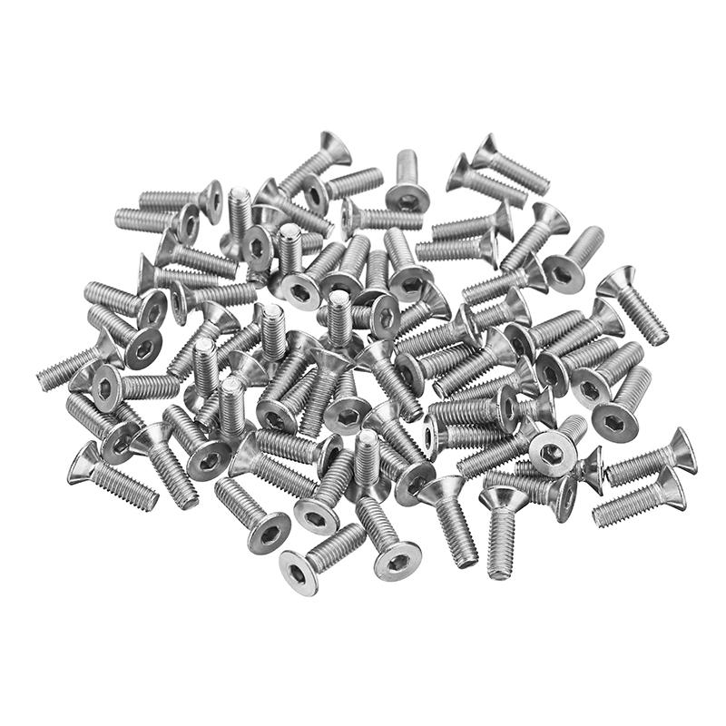 M3SH7 50Pcs M3 Stainless Steel Hex Socket Flat Head Countersunk Screws Bolts 4-12mm Length