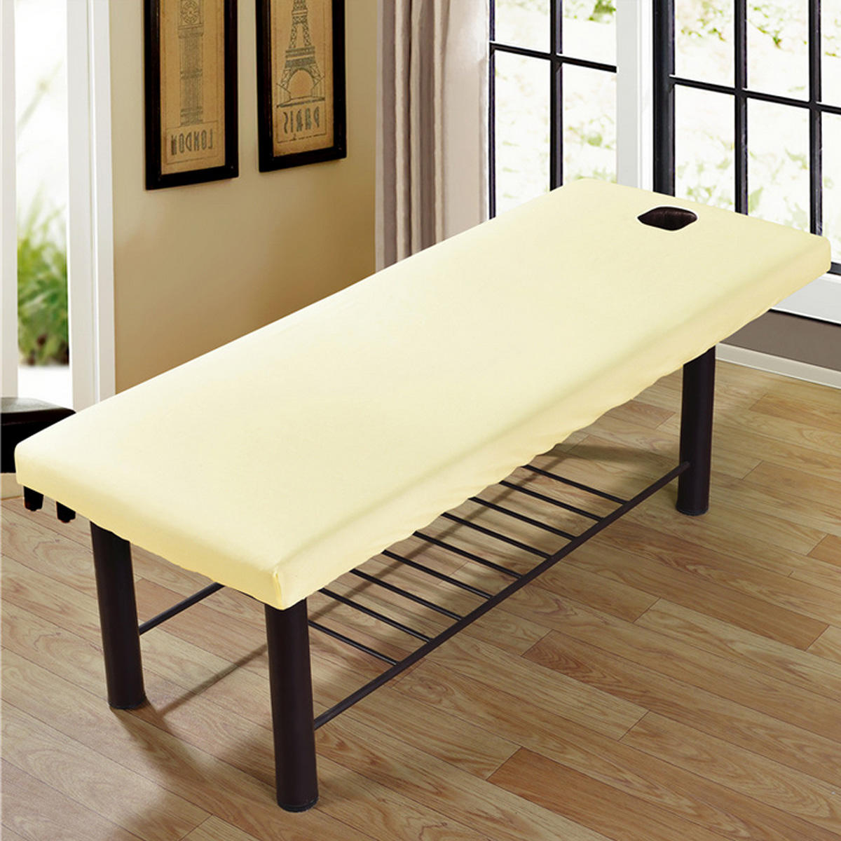Electric Massager Accessories Treatment Bed Cover Polyester Cotton Table Sheet with Face Breath Hole