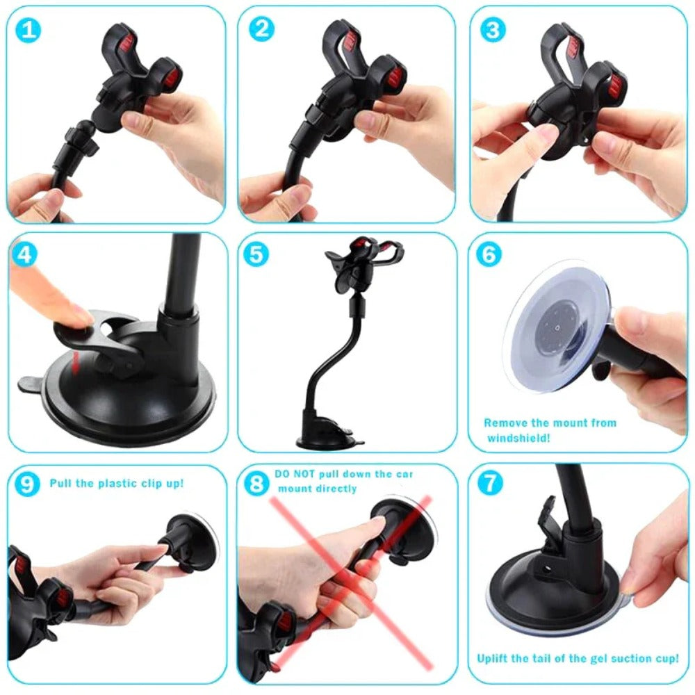 360° Rotating Car Phone Holder Mount for iPhone, Samsung, Xiaomi