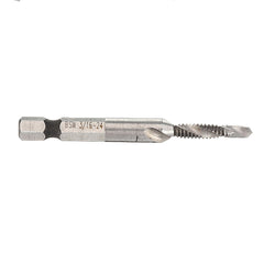 1/8-3/8 Inch BSW Thread HSS Combination Drill Tap Bit 1/4 Hex Shank Deburr Countersink