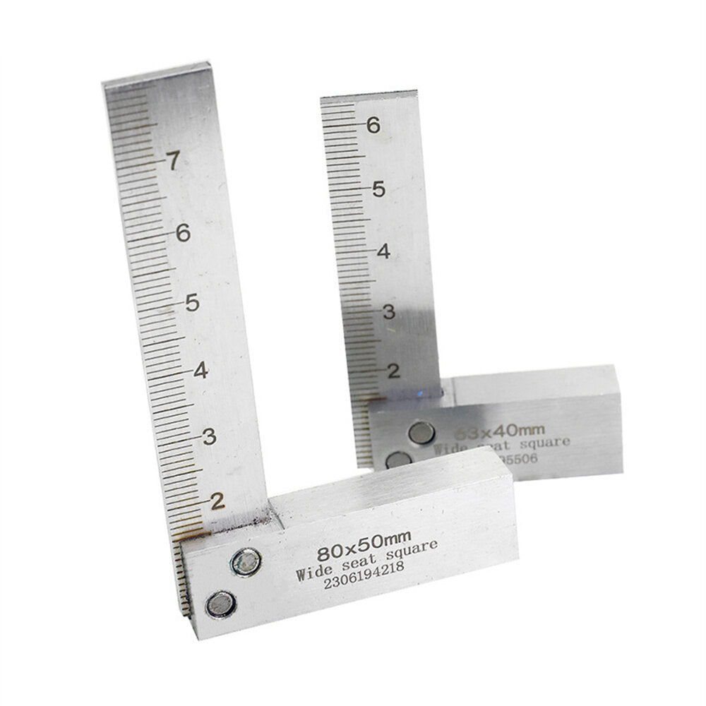 Premium Stainless Steel Right Angle Ruler High Precision 90 Degree Laser Etched Scale Wide Seat Design Multiple Sizes