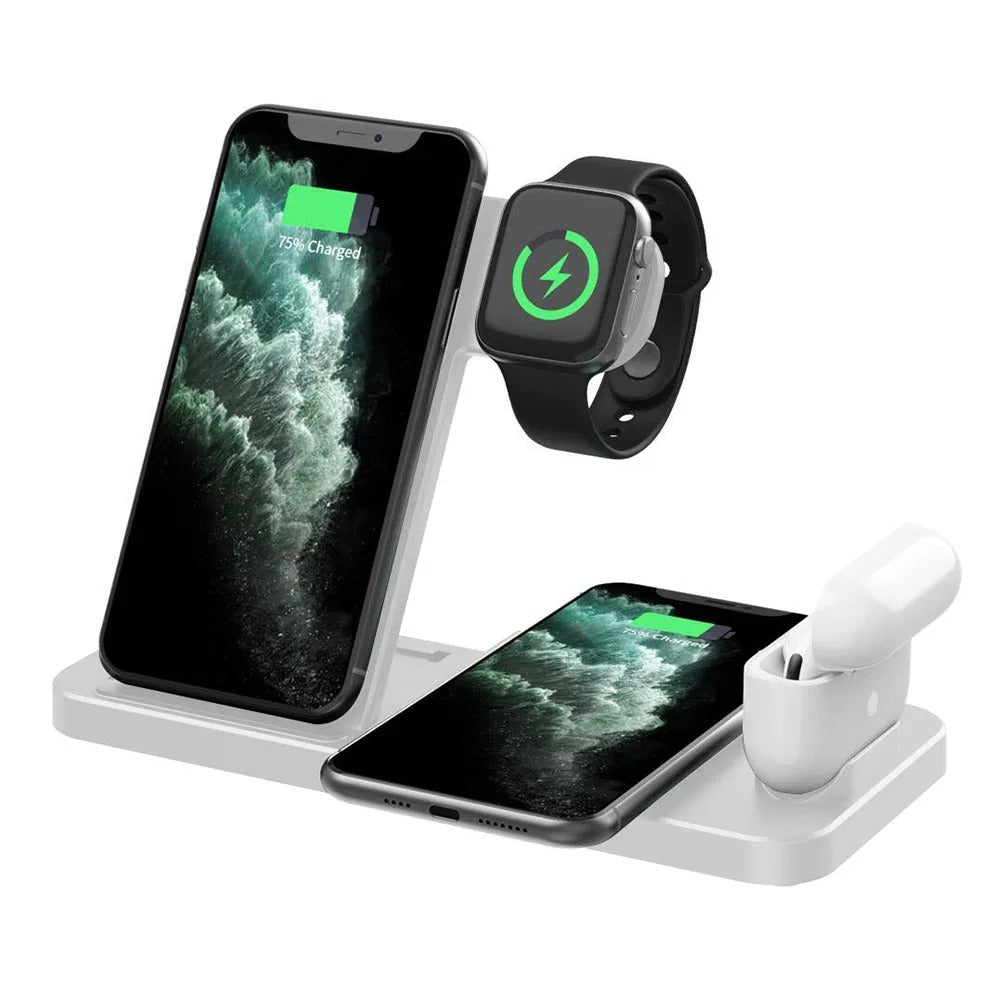 15W 4-in-1 Wireless Charger Dock for iPhone, Apple Watch, AirPods Pro