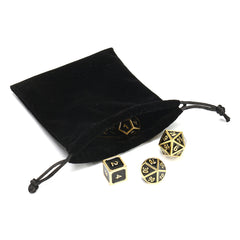 7Pcs Dice Polyhedral Dices Set Zinc Alloy Metal Polyhedral Role Multi-sided D4-D20 with Bags