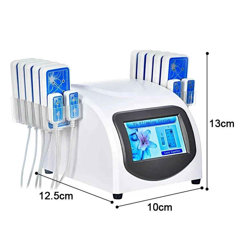 160mw Lipo Laser LLLT Lipolysis Machine, 635nm-650nm, 14 Pads for Slimming and Fat Loss