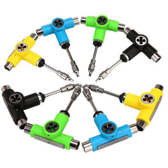 T Type Multi-functional Scooter Adjusting Tool Universal Allen Wrench Screwdriver Sandpaper Socket Wrench Skateboard Repair Tool