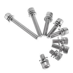 50Pcs M6 Hex Socket Knurled Cap Head Screw 304 Stainless Steel Bolt Assortment Set