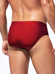 Men's Solid Swim Briefs - Plain Pattern, Medium Stretch, 20% Elastane, Hand Wash