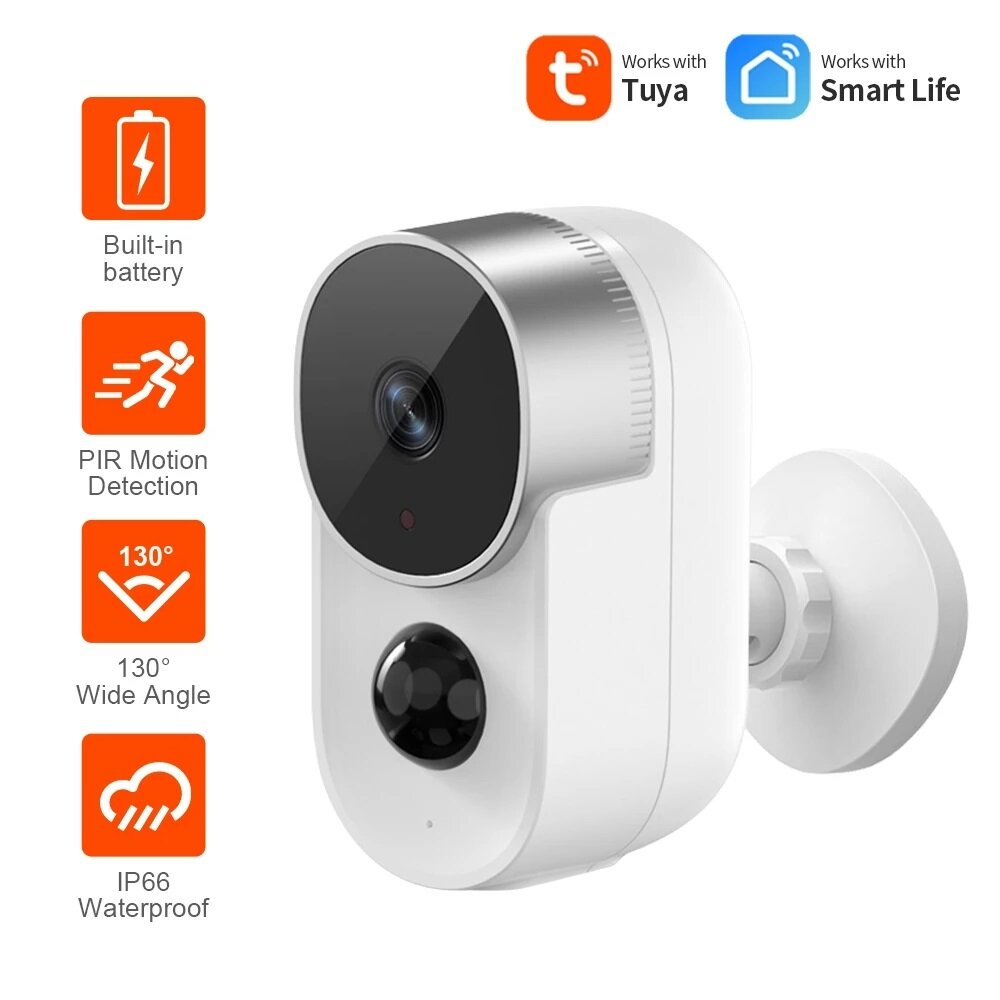 1080P 2MP WiFi IP Camera AI PIR Motion Sensor Derection 2-way Audio Battery Powered Security CCTV Cam Outdoor Waterproof