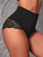 Elegant Contrast Lace Shapewear Panty for a Flattering Silhouette