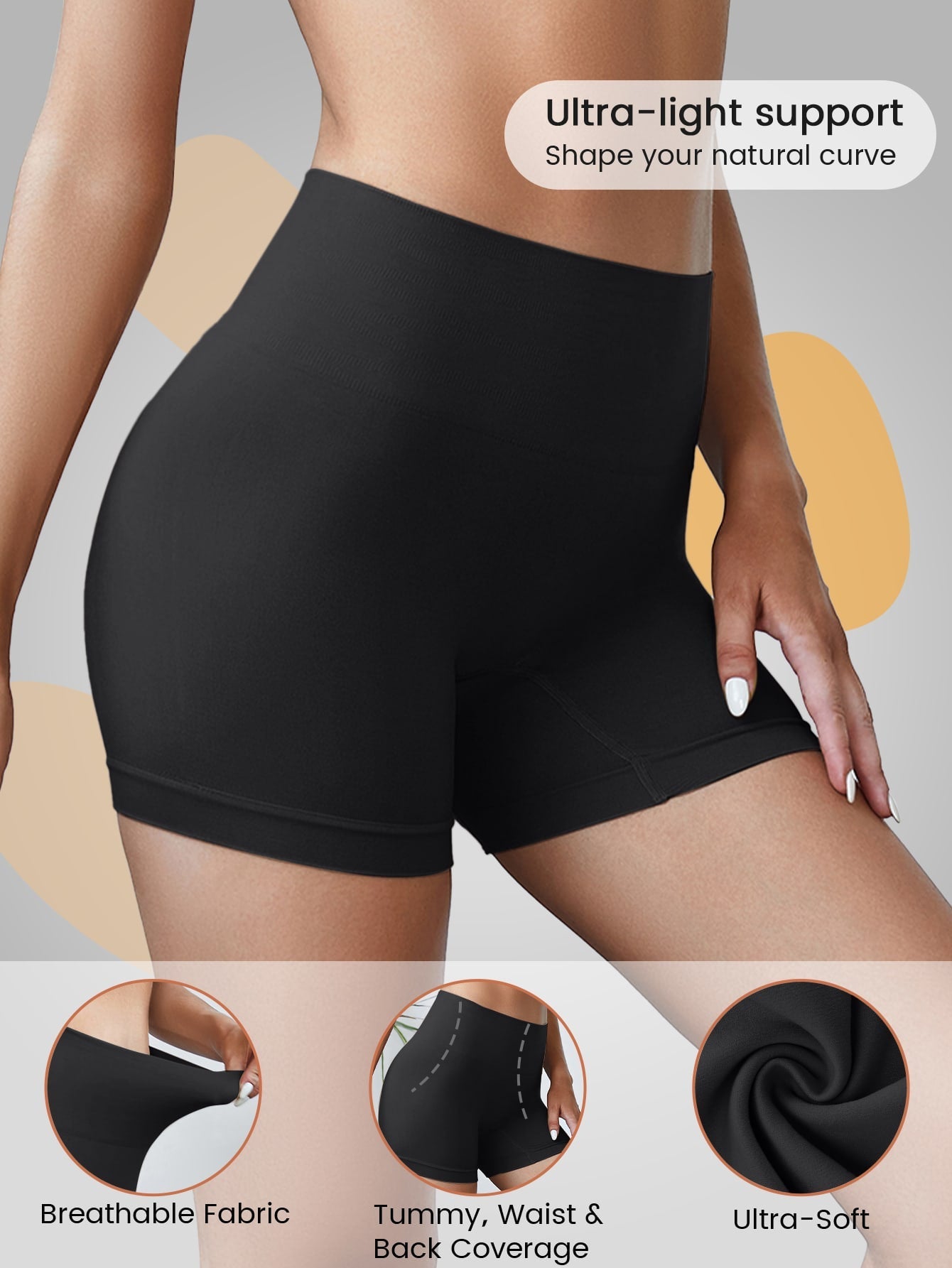 One Piece Women's Mid-Thigh Slimming Shaping Shorts for Sports & Layering