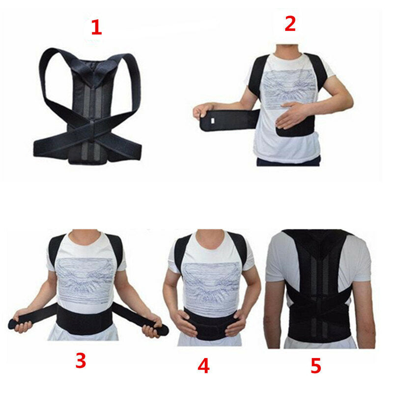 1 pc 102cm Adjustable Back Support Belt Back Posture Corrector Shoulder Lumbar Spine Support Back Protector Size L