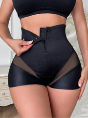 Women's Contrast Mesh Shapewear Panty with Zip Front