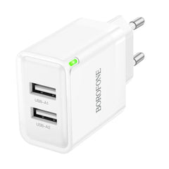 10.5W Dual USB-A Fast Charger EU Plug for iPhone, Hui, Samsung, Xiaomi