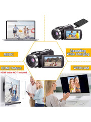 Full HD 1080P 30FPS Video Camera Camcorder 24.0 MP IR Night Vision Vlogging Camera 16X Zoom