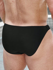 Men's High Stretch Swim Briefs - 20% Elastane, Hand Wash, Plain Pattern