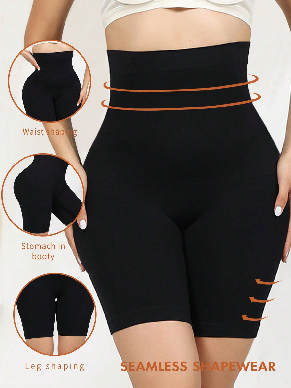 High Waisted Shapewear Shorts for Tummy Control and Slimming