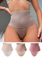 3-Pack High Waisted Shapewear Panties - Solid Colors