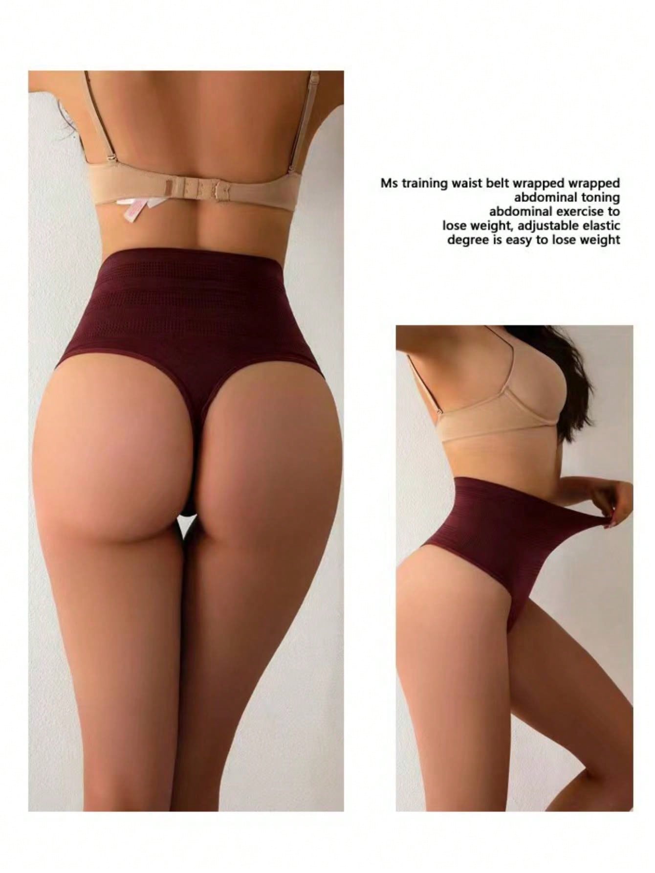 3-Pack High Waist Tummy Control Seamless Thong Panties with Butt Lift