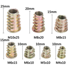 100PCS M4-M10 Metric Threaded Sleeve Screw Insert Nuts Hand Tools