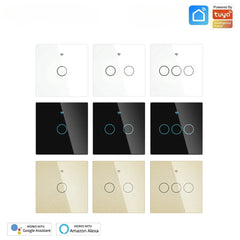 EU Wall Touch 250V 50/60Hz Smart Light Switch for Neutral Wire/No Neutral Wire No Capacitor Works with Alexa Google Hub Required