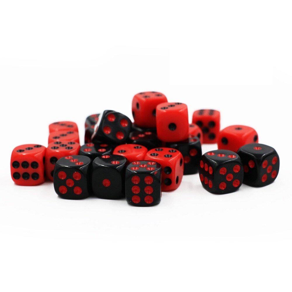 24Pcs Dice Game Gadget Red And Black Having Fun Dice Set For Bar KTV Karaoke Party Home Table Game With Storage Bag