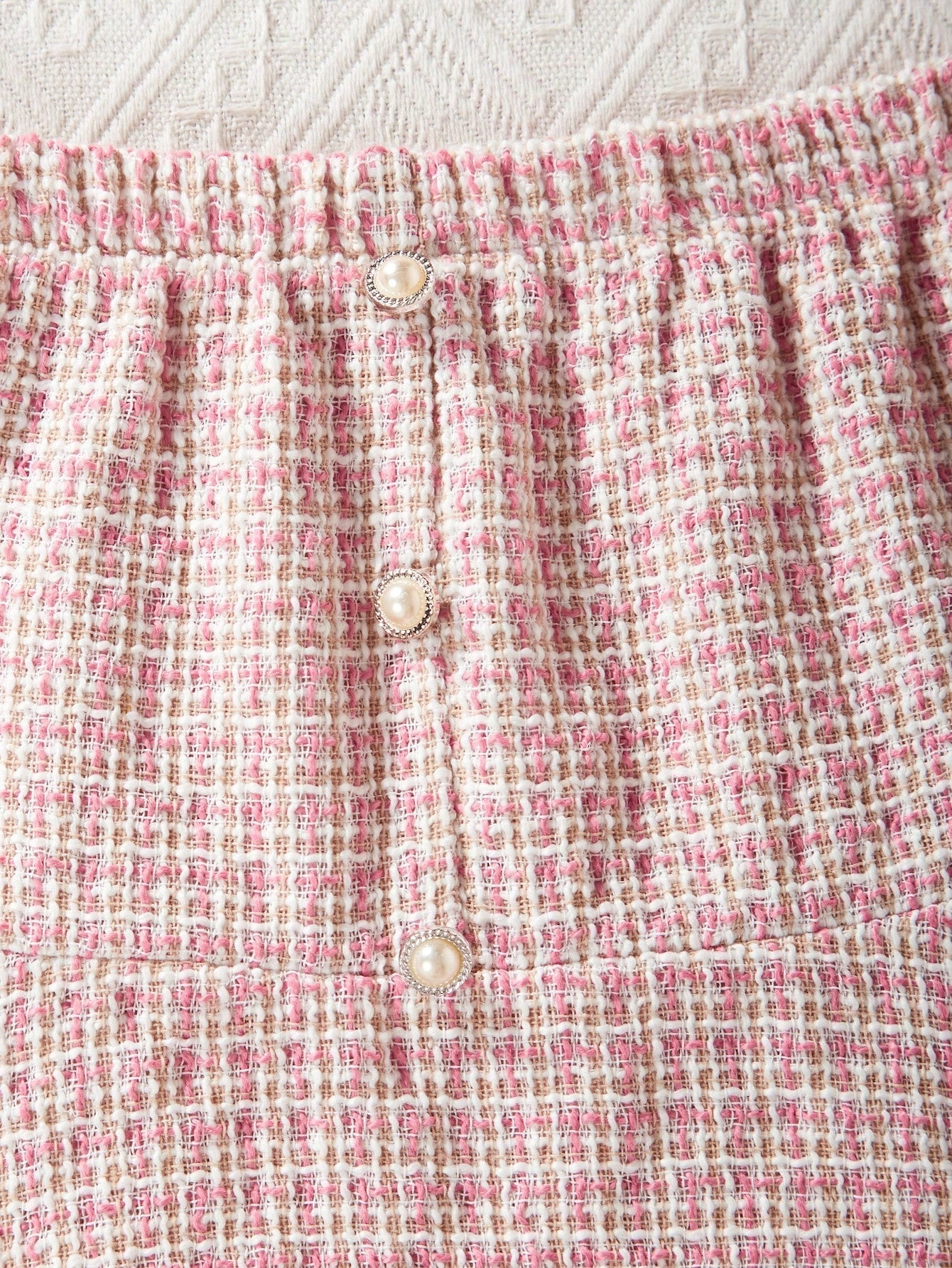 Girls' Checkered A-Line Skirt - Elastic Waist, Button Front, Plaid, Spring/Summer