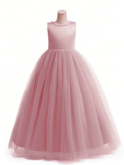 Elegant Tween Girl Backless Princess Dress with Bowknot - Ideal for Parties & Weddings