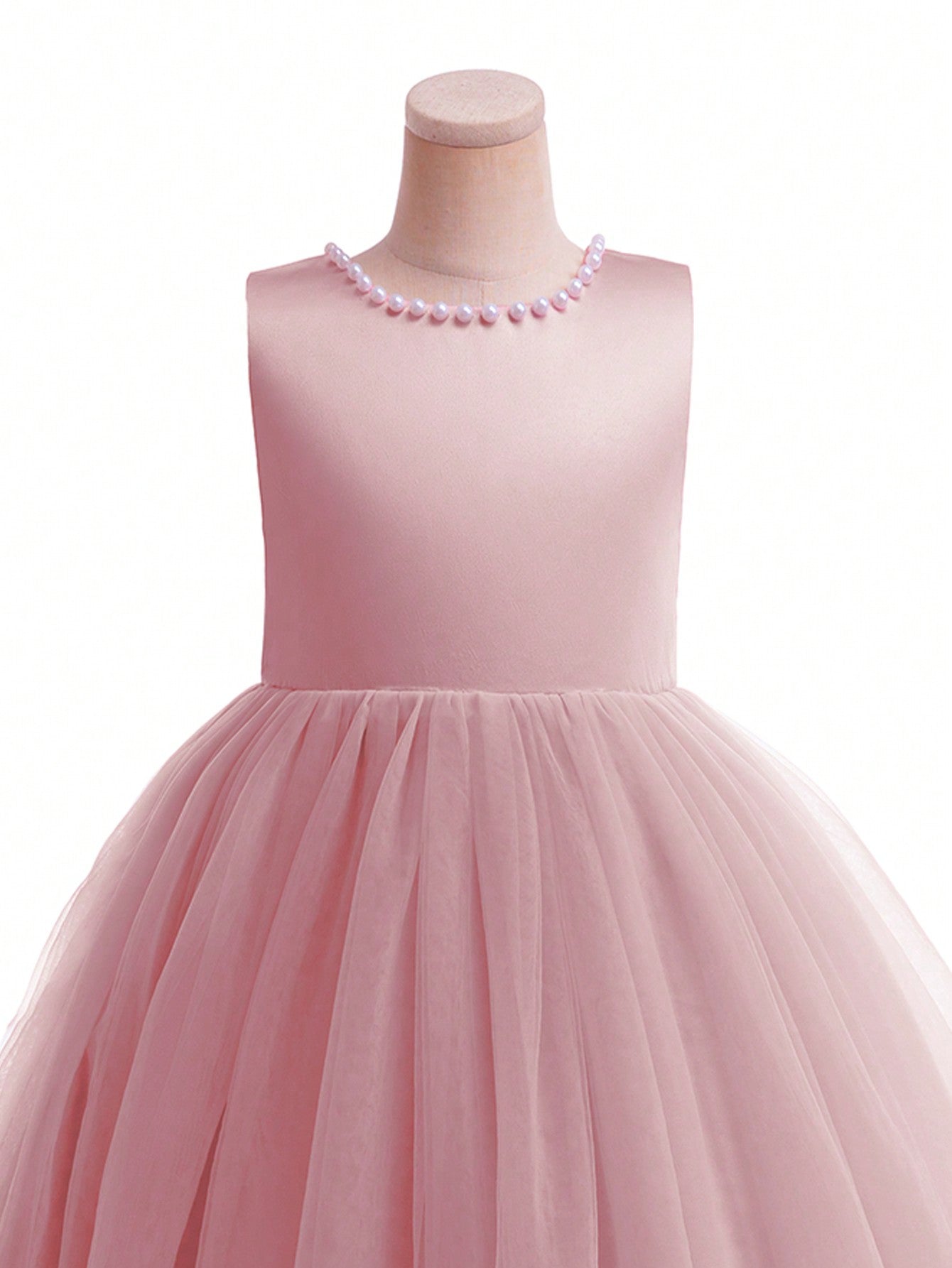 Elegant Tween Girl Backless Princess Dress with Bowknot - Ideal for Parties & Weddings