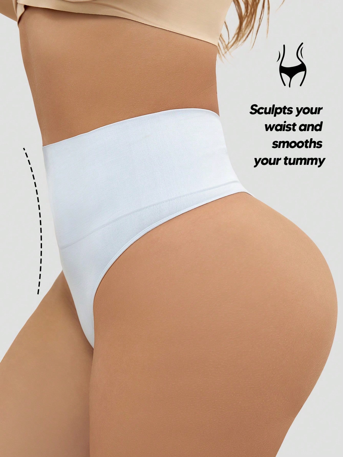 Women's Tummy Control Thong Shapewear - Mid High Waist Butt Lift Panties