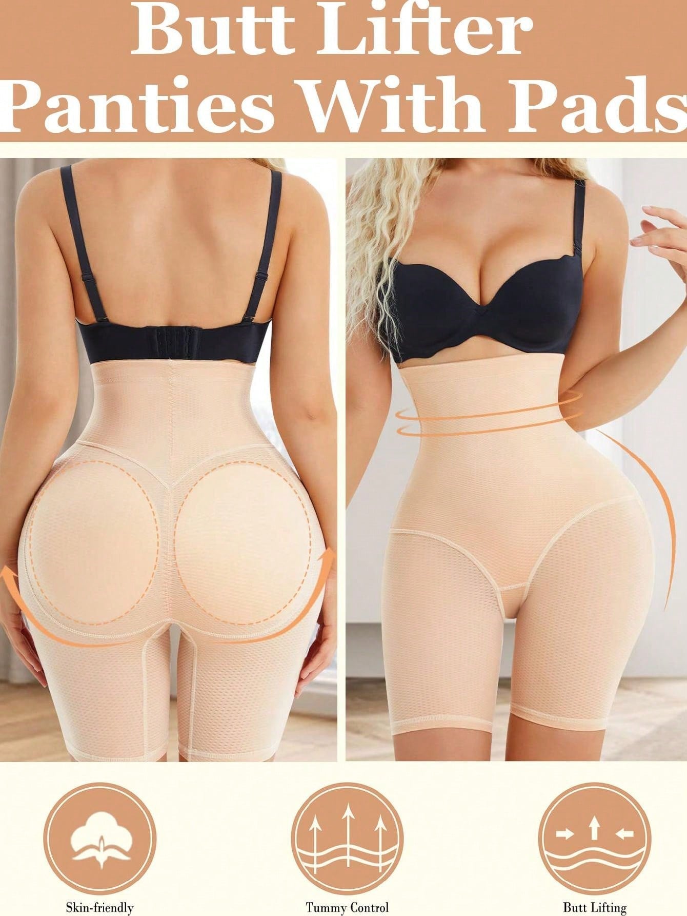 Women's High Waist Butt Lifter Shaper Shorts for Sports