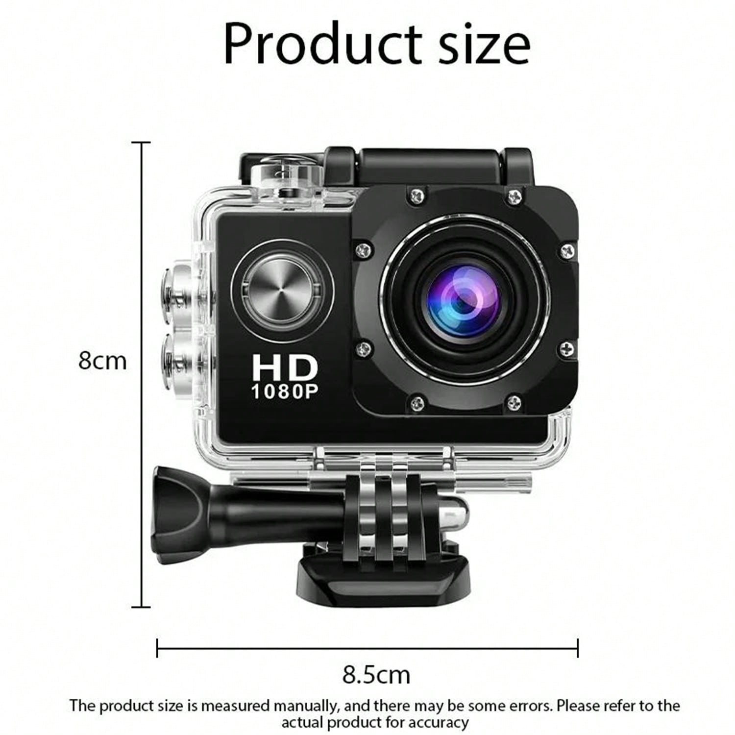 HD Mini Action Camera - 2.0" Screen, 30m Waterproof, Sports & Underwater Recording