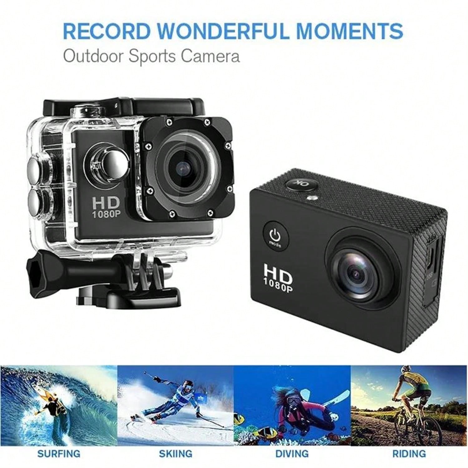 HD Mini Action Camera - 2.0" Screen, 30m Waterproof, Sports & Underwater Recording