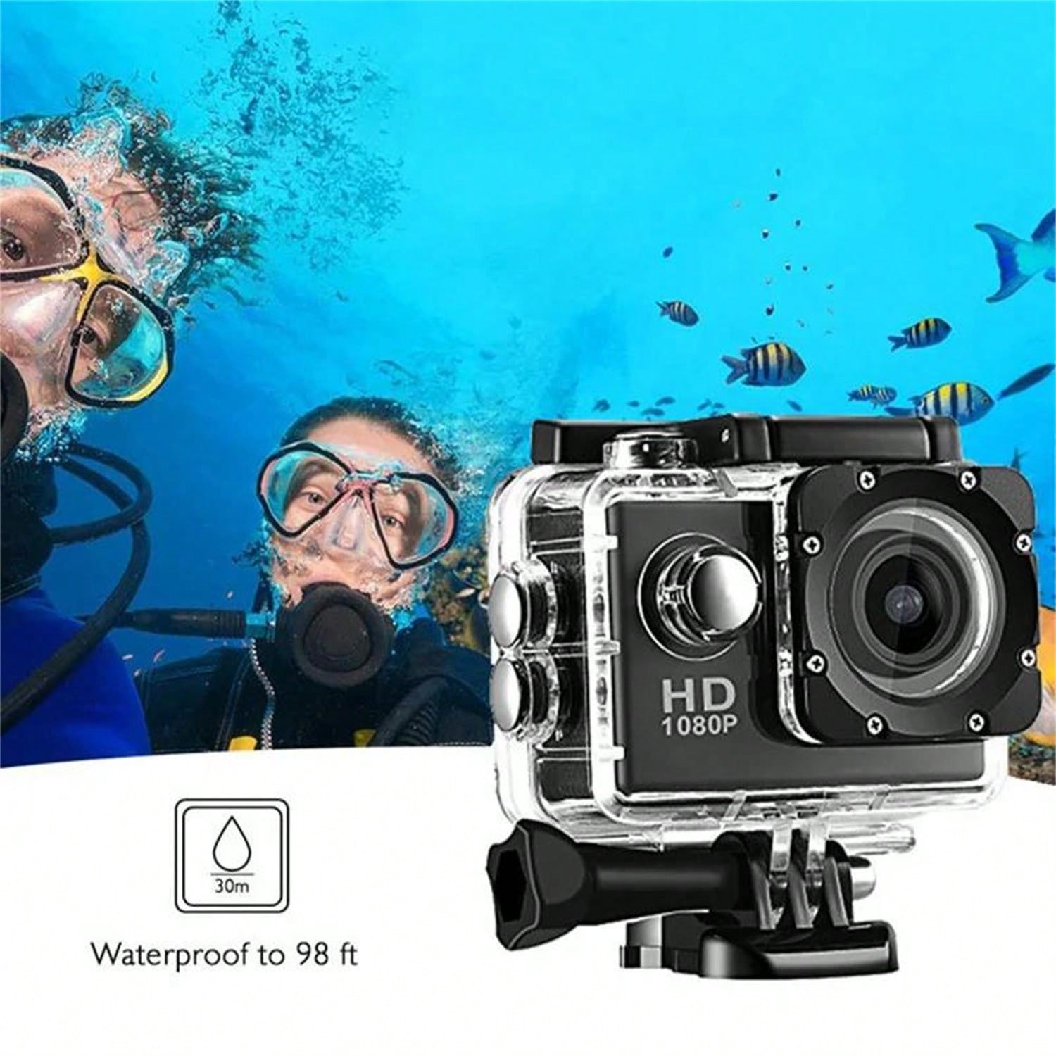 HD Mini Action Camera - 2.0" Screen, 30m Waterproof, Sports & Underwater Recording