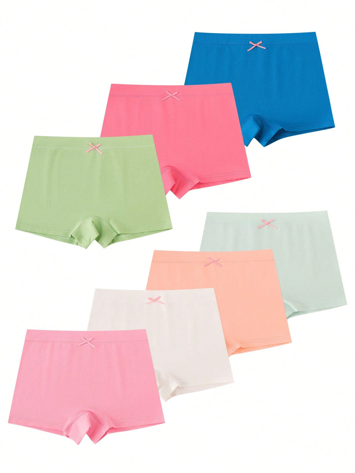 Tween Girl Macaron-Colored Comfortable Shortie Underwear - Soft Knitted Fabric, Machine Washable