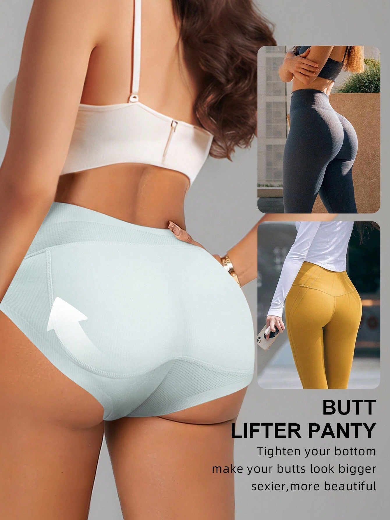 Women's High Waist Butt Lifter Padded Shapewear Bottoms - 1pc