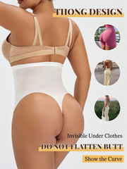 Ladies High Waist Tummy Control Butt-Lift Thongs Shapewear - Breathable Base Layer