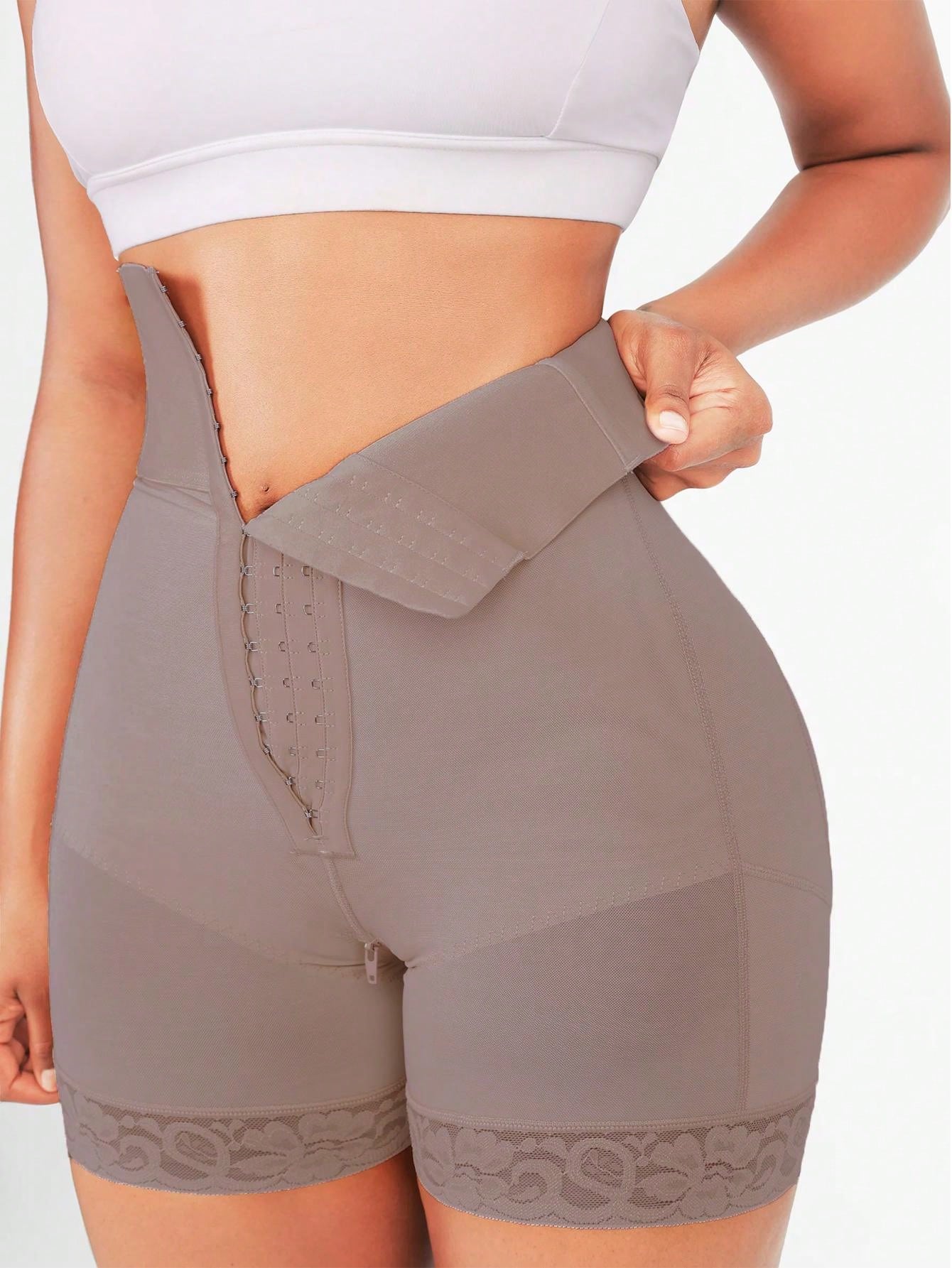 Triple-Breasted High-Waisted Body Shaper with Butt Lifter & Tummy Control