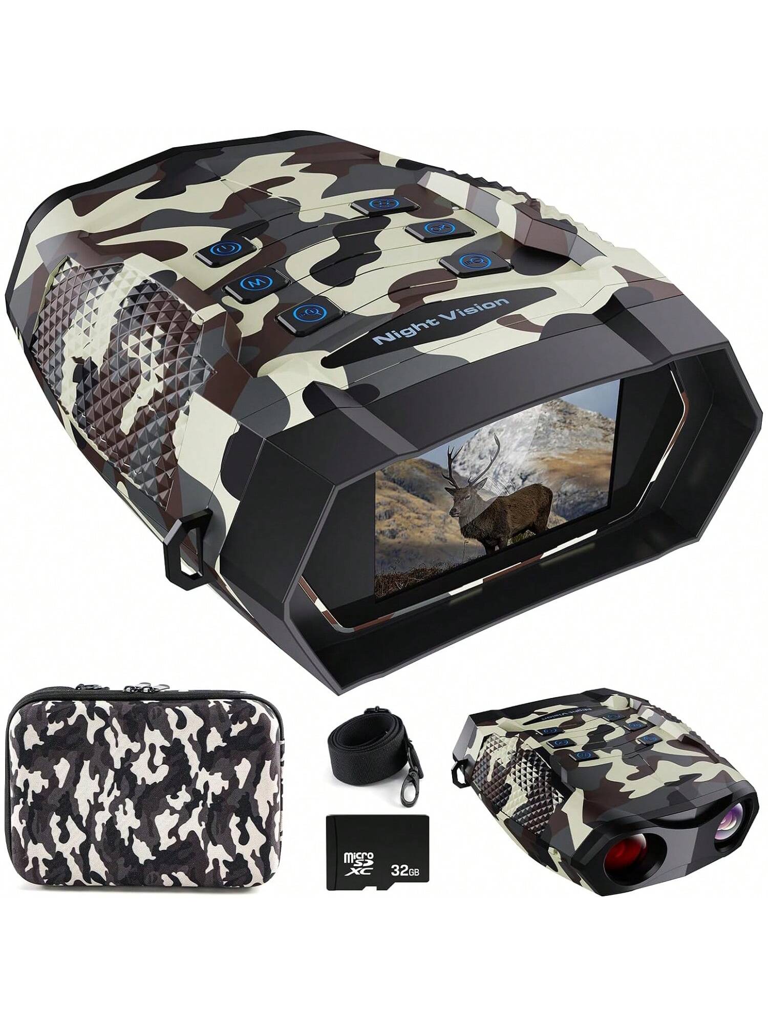 Night Vision Goggles 48MP 4K, Digital Infrared Binoculars 8X Zoom, 2000FT Range, 3'' Screen, 8 IR Levels, Camping, Hiking, Hunting