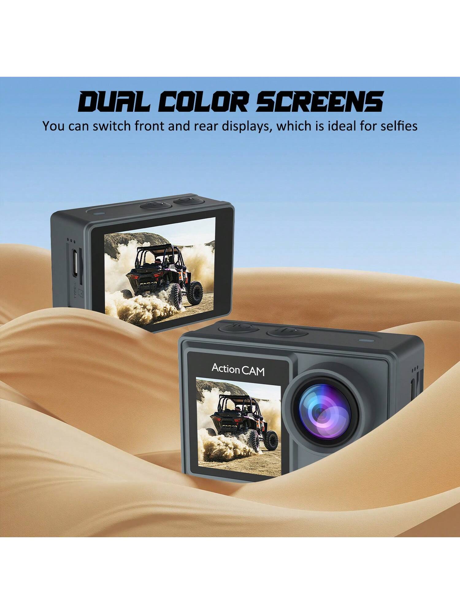 2PCS 5k Sports Camera HD Dual Color EIS Anti-Shake Wifi Outdoor Shooting Camera