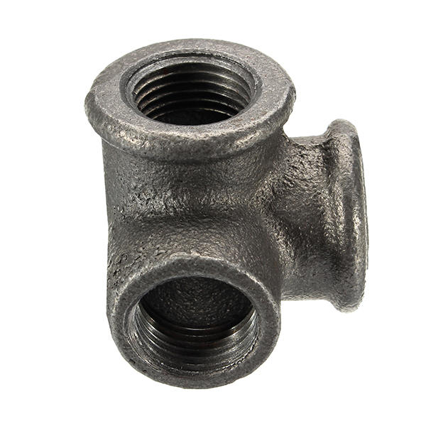 1/2" 3/4" 1" 3 Way Pipe Fittings Malleable Iron Black Elbow Tee Female Connector