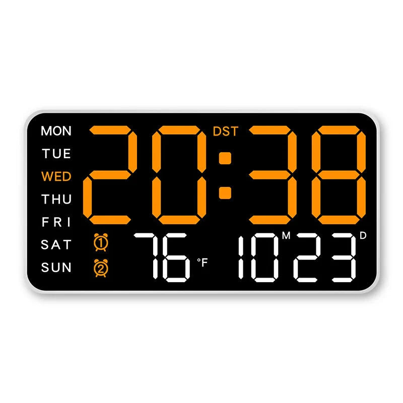 Multifunctional LED Digital Wall Clock - Borderless, Hanging or Standing Display for Living Room