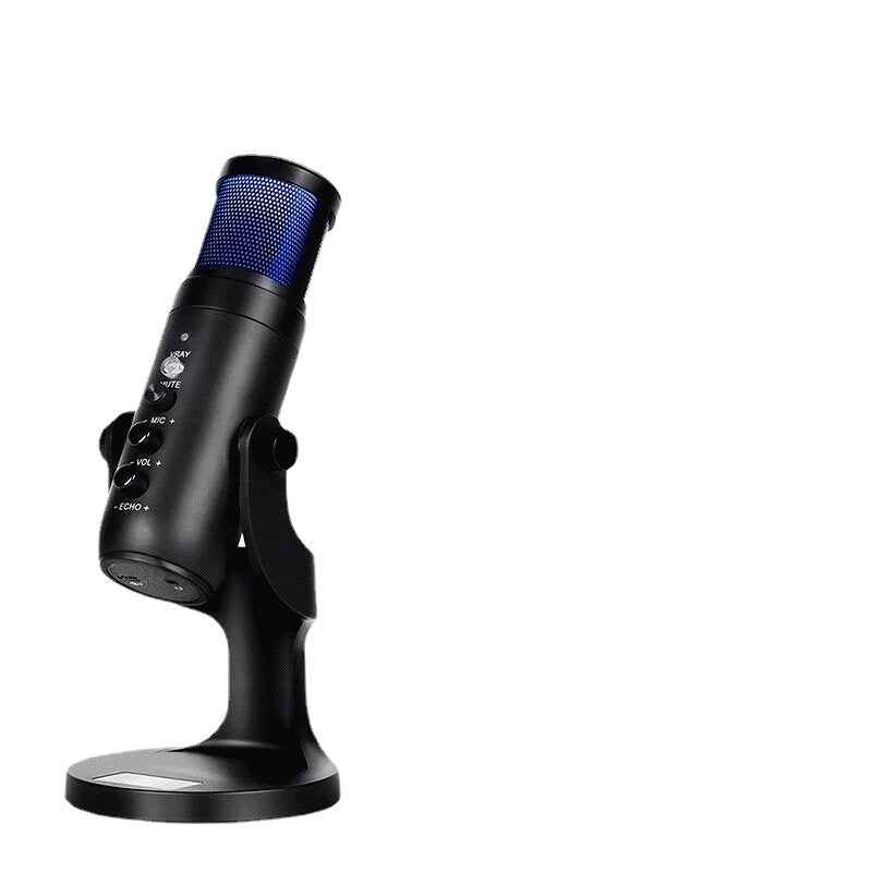 USB Microphone Stand Gaming Live Streaming RGB Light Condenser for Recording PC Computer