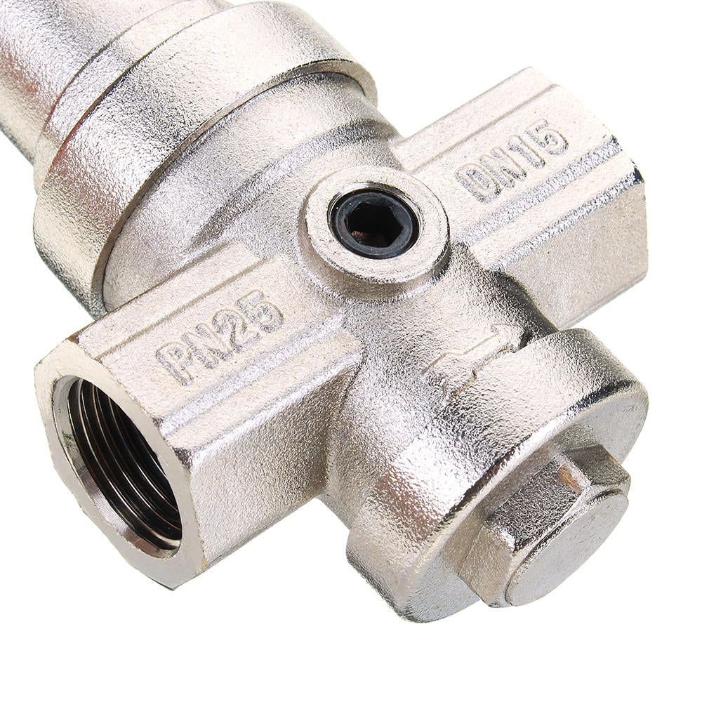 1/2" Brass High Precision Water Pressure Reducing Relief Valve Adjustable Nickel Plating DN15 PN25