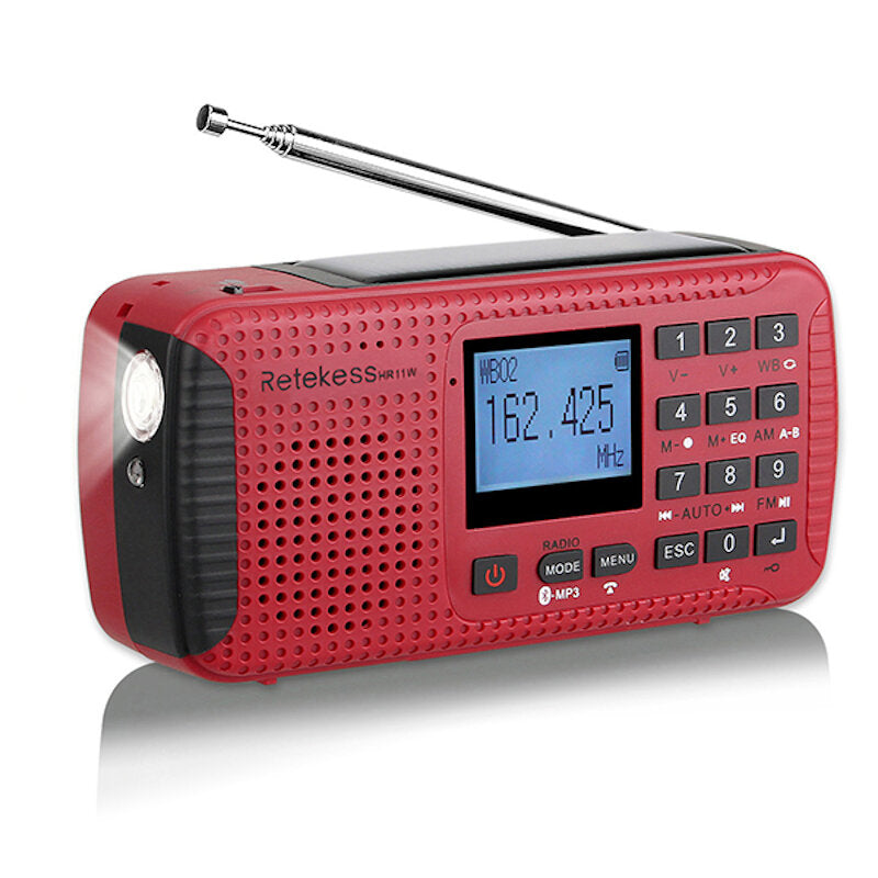 Weather FM AM Radio Emergency SOS Handcrank Solar Receiver With bluetooth MP3 Player Digital Recorder