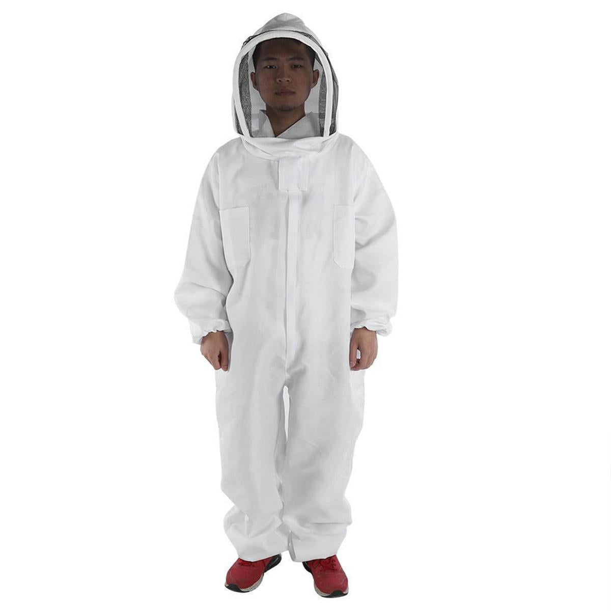 Professional Cotton Full Body Beekeeping Bee Keeping Clothing Tools Set w/ Veil Hood L/XL/XXL