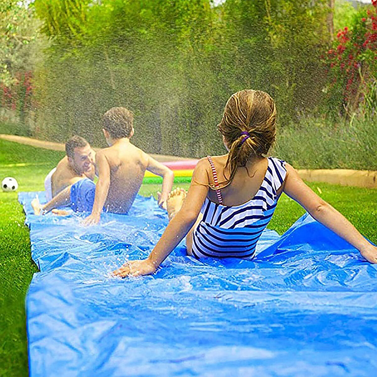800x150cm Water Slide Summer Kids Adult Inflatable Surf Racing Lanes Outdoor Garden Backyard