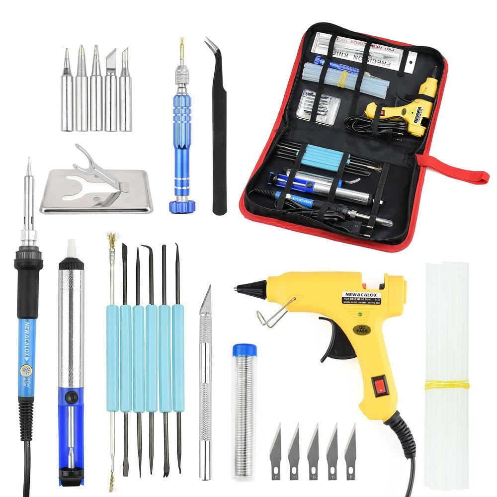 220V 60W Adjustable Temperature Soldering Iron Welding Tools Kit Screwdriver Glue Repair Cutter