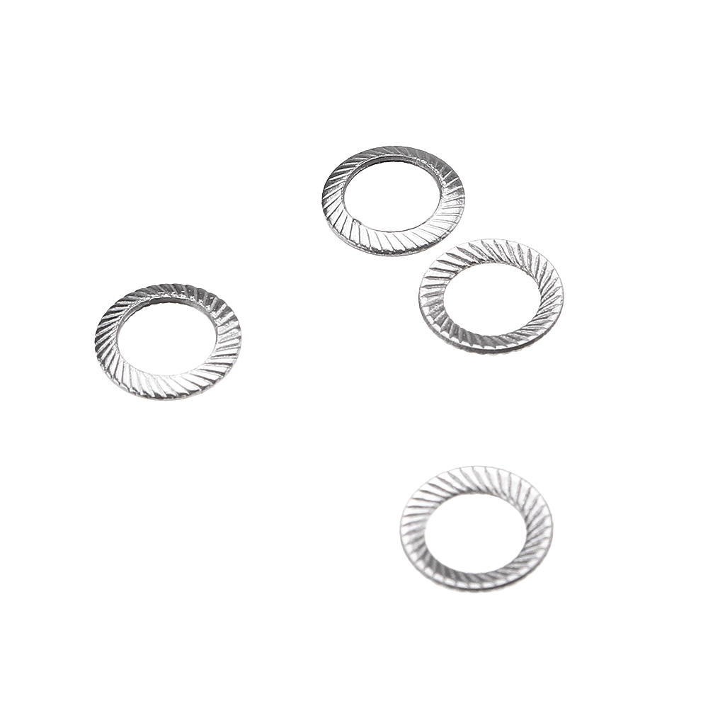 100Pcs M3 M4 Stainless Steel Double-sided Tooth Washers Ribbed Safety Spring Lock Anti-slip Washer