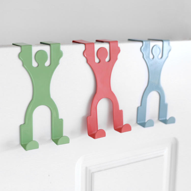 Creative Doll Door Back Hook Hangers Iron Seamless Hook Door Multi-function Peg Racks